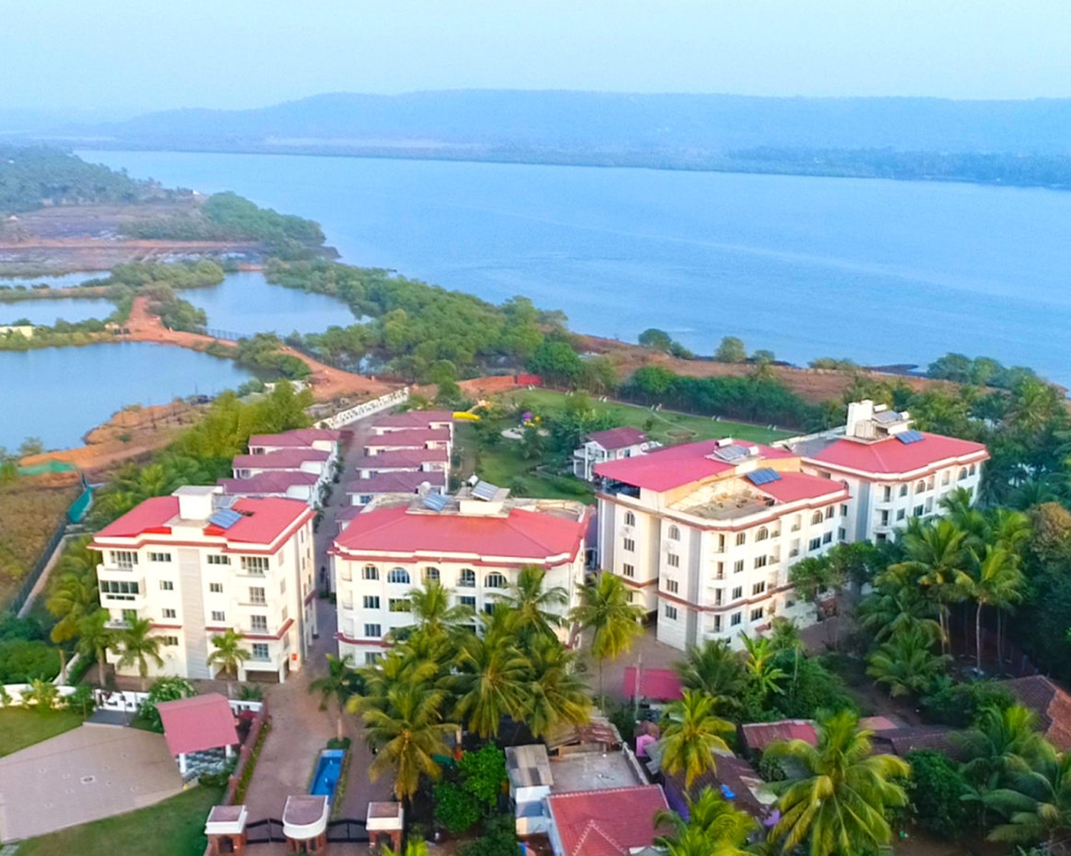 The property and the Chapora estuary from the air