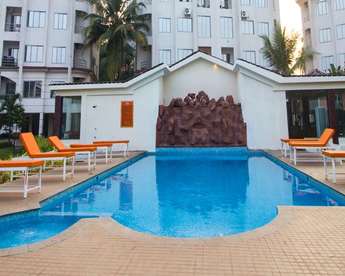 The pool deck