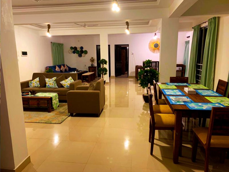 The Presidential Suite's living and dining space